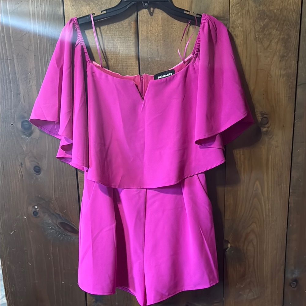 Vibrant Pink Off-Shoulder Romper